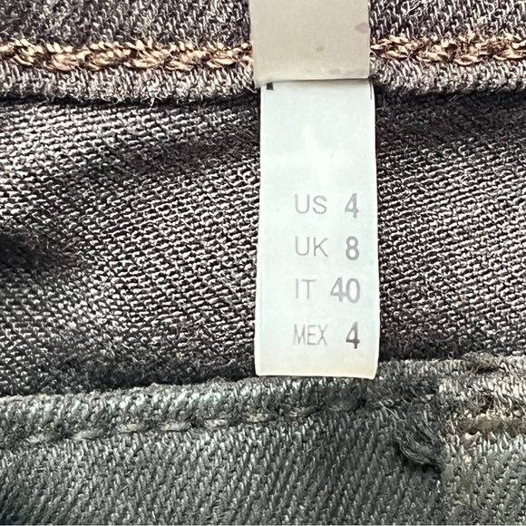 Elie Tahari Azella Pants Brown Skinny Leg Waxed Mid Rise Ankle Jeans Trousers 4 - Picture 4 of 14